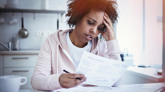 woman worrying about bills