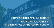City Facilities Closed October 11