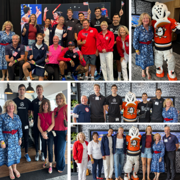 supervisor foley with team usa at sendoff for olympics