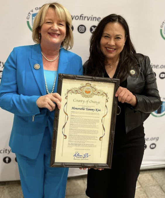supervisor foley with former irvine city councilmember tammy kim