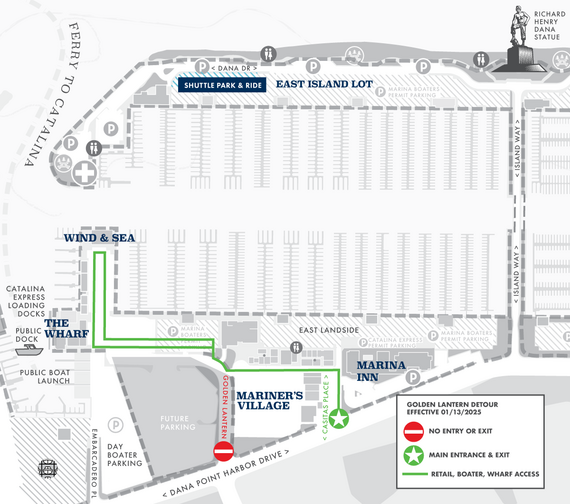 dana point harbor detour map