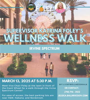 Wellness Walk March 13 Irvine Spectrum