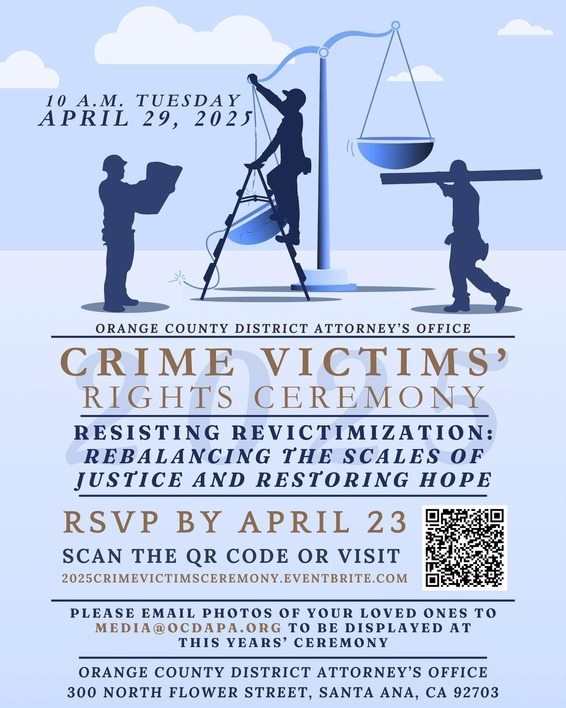 Crime Victims' Rights Ceremony, Orange County District Attorney
