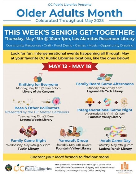 older americans month at oc public libraries, visit https://ocpl.org/older-adults-month