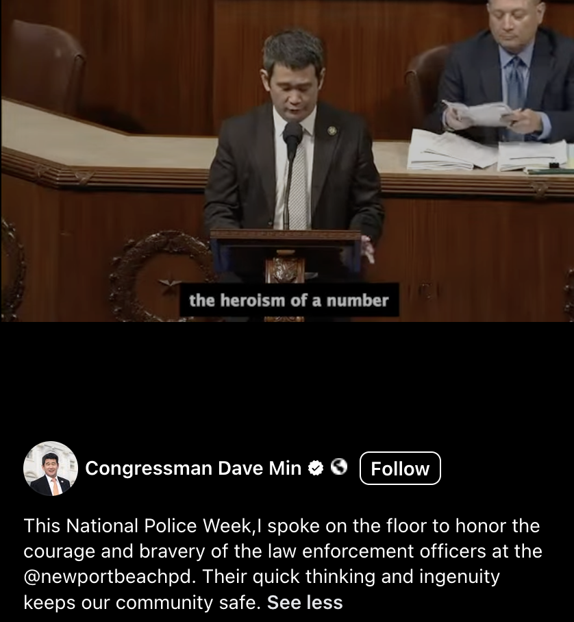 rep dave min honors national police week