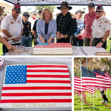 cake with Bobby McDonald, Chase Wickersham, and members of the VFW Post 9934 