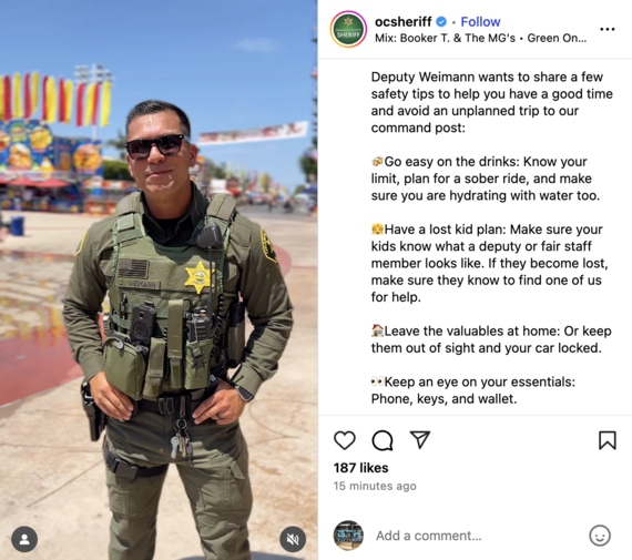 Deputy Weimann shares tips on how to stay safe at the OC Fair this year: go easy on drinks, have a lost kid plan, and leave valuables at home. 