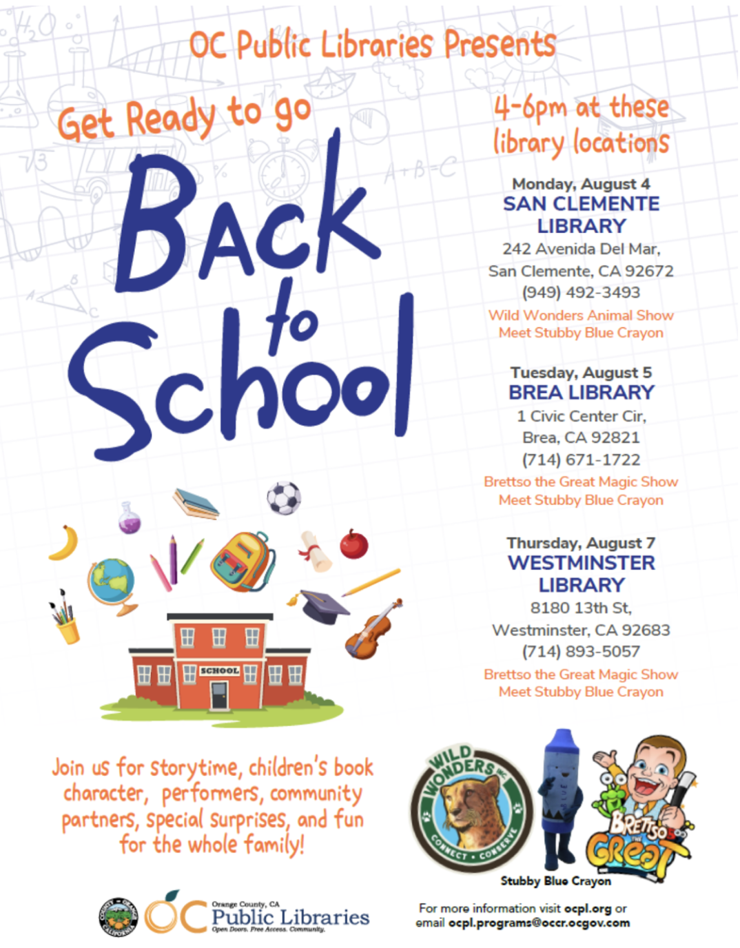 oc public libraries - get ready to go back to school