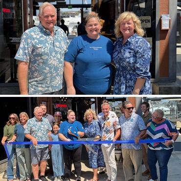 Cutting the ribbon with Coffee Importers owner Jim Miller and his daughter Meredith, head baker at Rubee June Bakery and Mayor Pro Tem John Gabbard. 