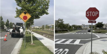 an all-way stop at the intersection of Saddle Way and Ivy Way/Cherry Court