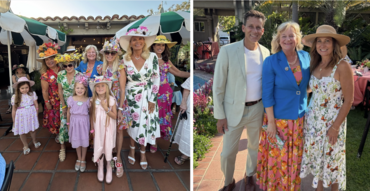 Left: Hat Parade competitors; Right: Scott LeFleur and Alex Anderson. 