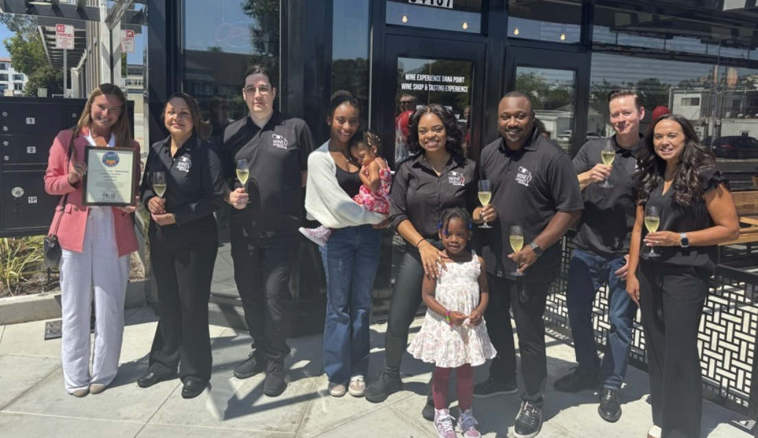 Abby at the Grand opening of Wine Experience in Dana Point. 