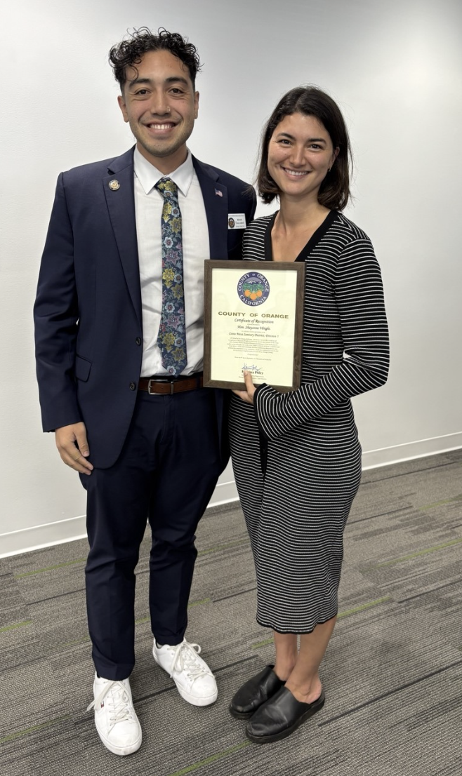 at the Swearing-In ceremony of newly appointed Costa Mesa Sanitary Distrct Director Shayanne Wright