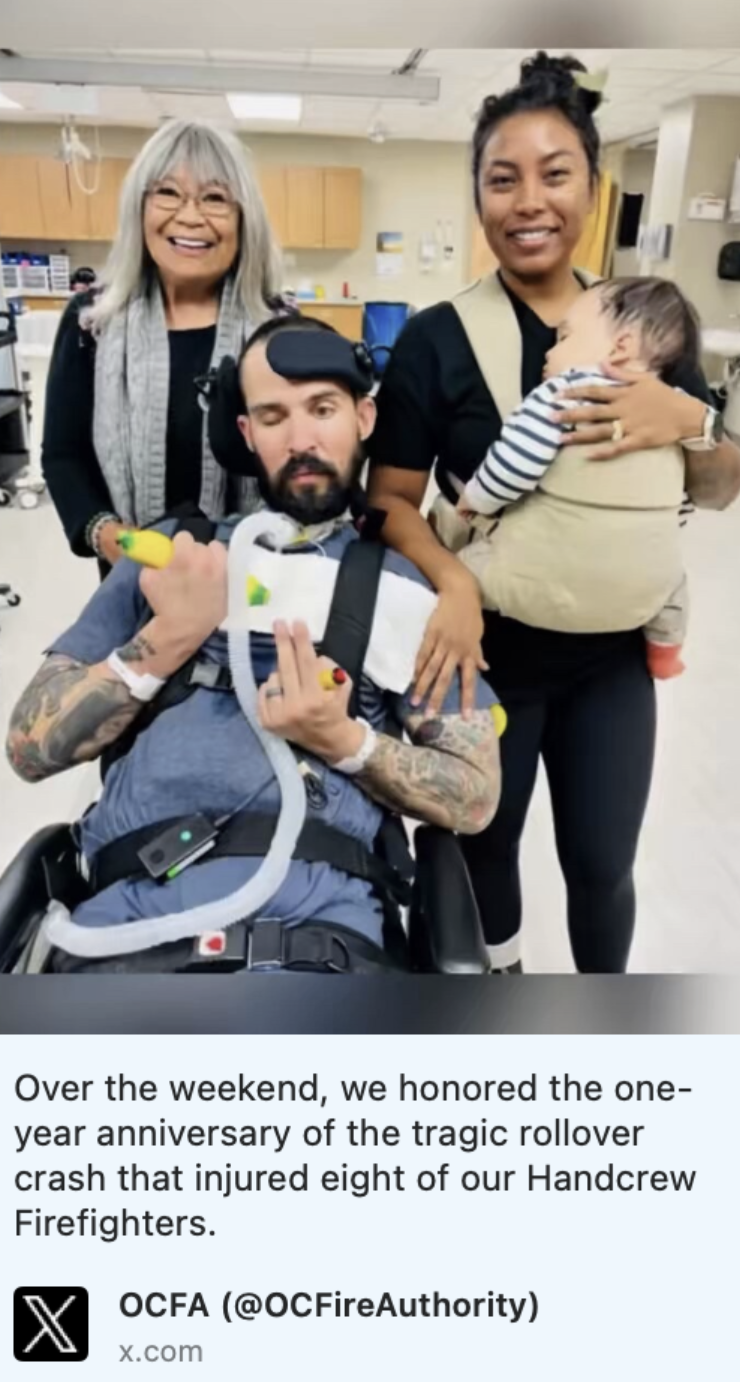 1 year since ocfa handcrew accident