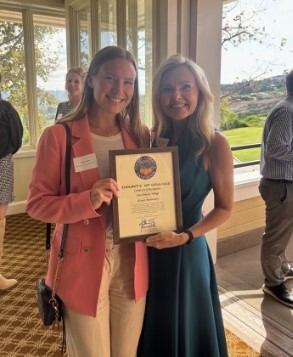 Here I am with Jessica Reiter-Flax, executive director of San Clemente Village at their Decade of Difference Luncheon.