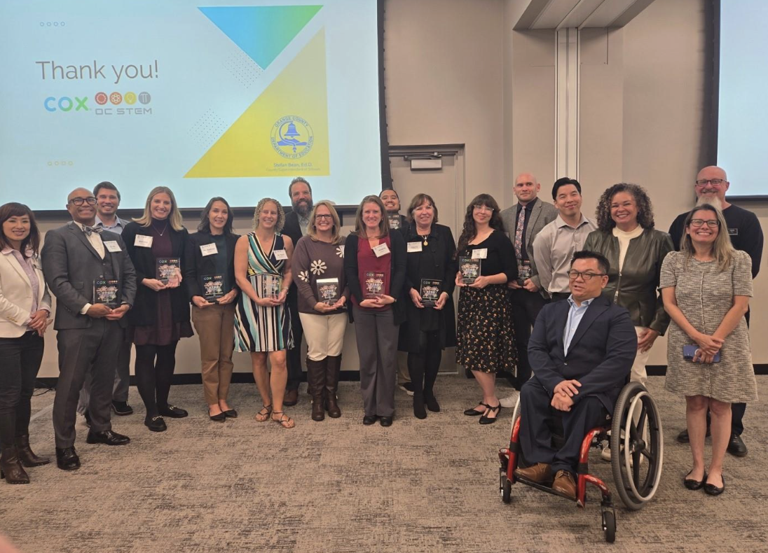 Here I am with the teachers who won along with other representatives and OC Dept. Of Education Superintendent Dr. Stefan Bean