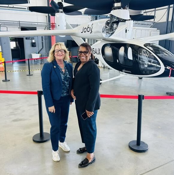 With John Wayne Airport Director Charlene Reynolds touring Joby’s Northern California advanced manufacturing facility.  