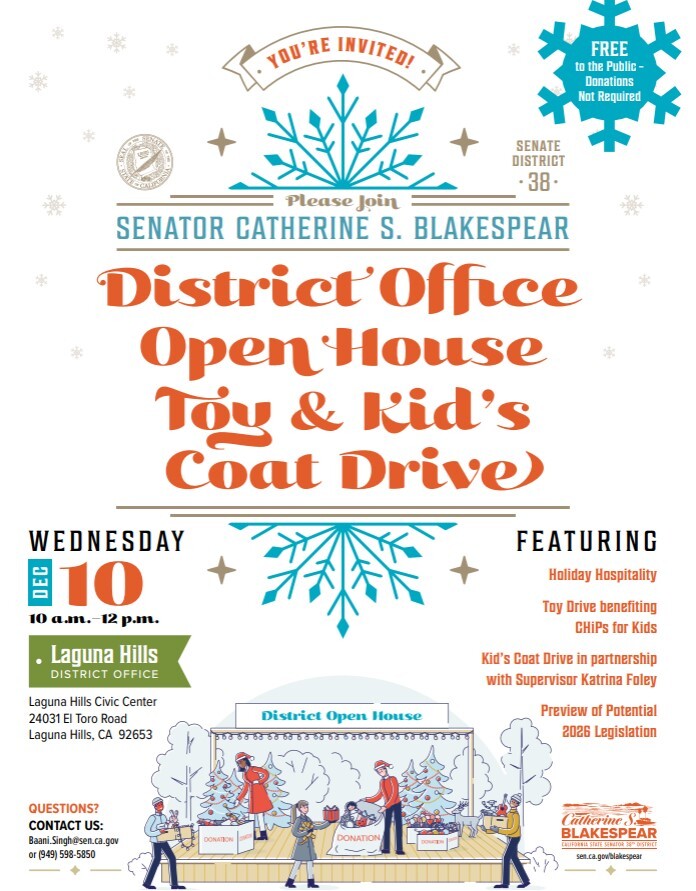 senator blakespear coat drive