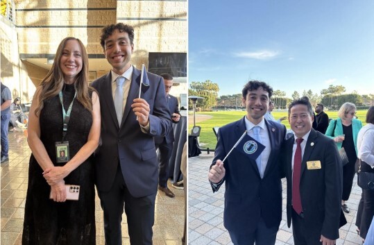 Here I am with Councilmember Dr. Kathleen Treseder (left) and Councilmember William Go (right) 