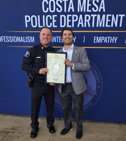 Captain Bryan Wadkins who retired after serving with the Costa Mesa Police Department 