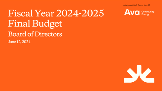 Screenshot of title page of Budget proposal to Board of Directors