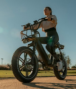 woman on e-bike