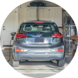 ev car charging in garage