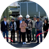 cutting the ribbon at geothermal power plant