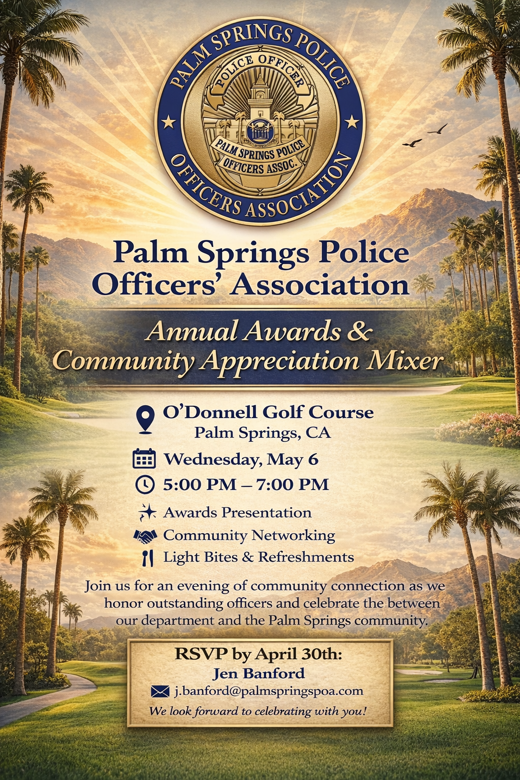 Palm Springs Police Officers Association event flyer
