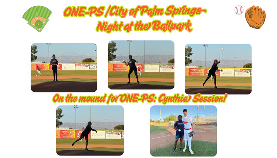 Cynthia Session throws out the first pitch at the Power game