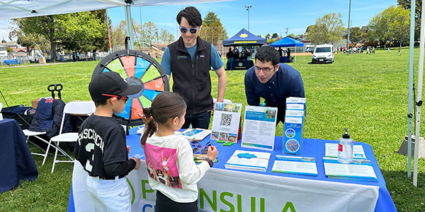 Peninsula Clean Energy information booth during Earth Month event