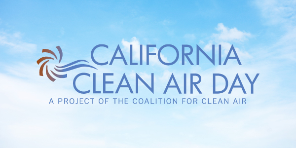 California Clean Air Day logo with a blue sky with wispy clouds