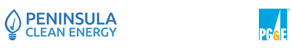 Peninsula Clean Energy logo and PG&E logo