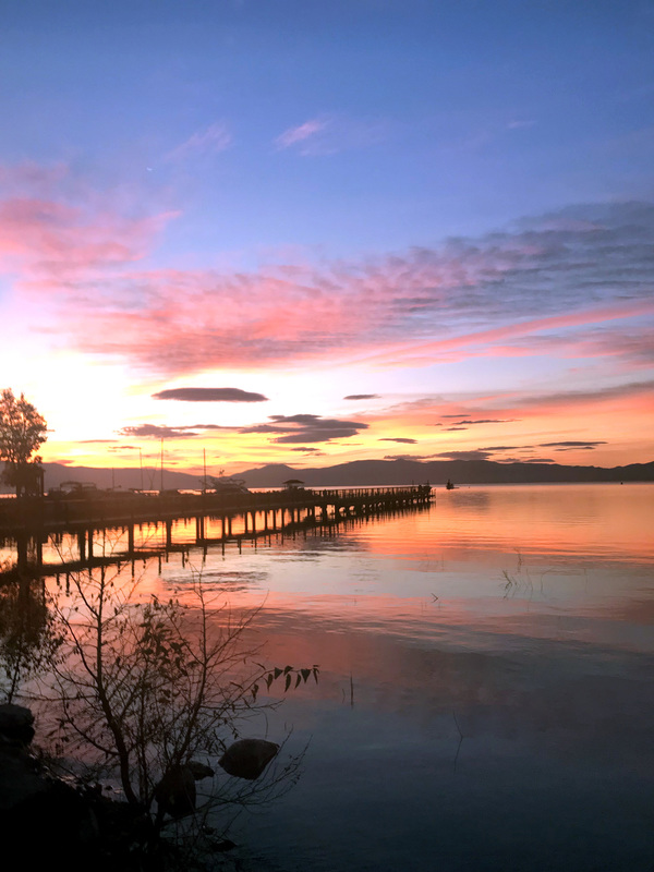 sunset over lake tahoe