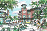 Drawn illustration of the proposed Placer County Government center campus. 