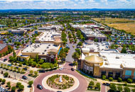 aerial image of a retail district in Roseville Calfornia  