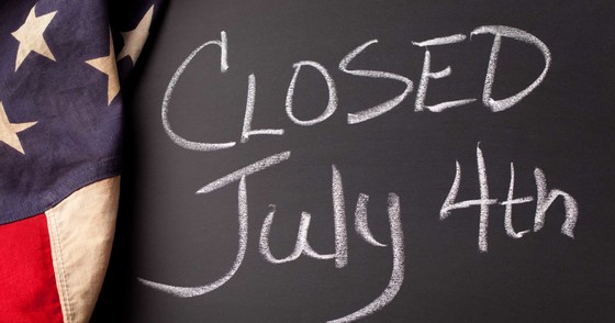 We will be closed July 4 for Independence Day.