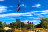 American flag on flagpole outdoor at veteran memorial site in Granite Bay
