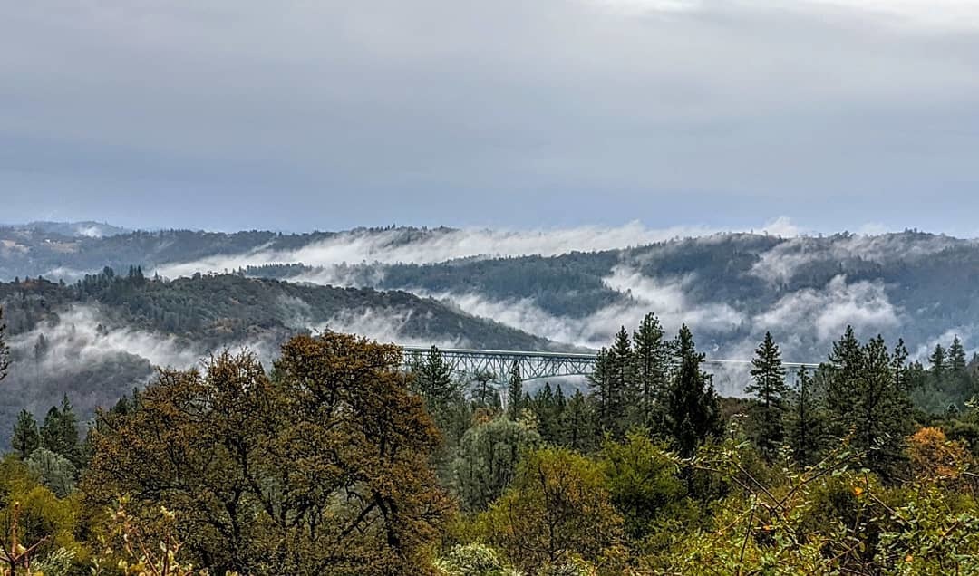 Rolling hills with low clouds