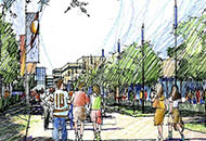 rendering of project - people walking