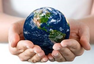 Earth in a persons hands