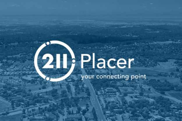 Blue-toned graphic reading 211 Placer - your connecting point