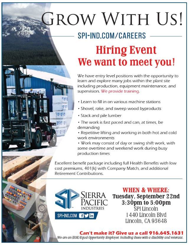 Sierra Pacific Industries Job Fair