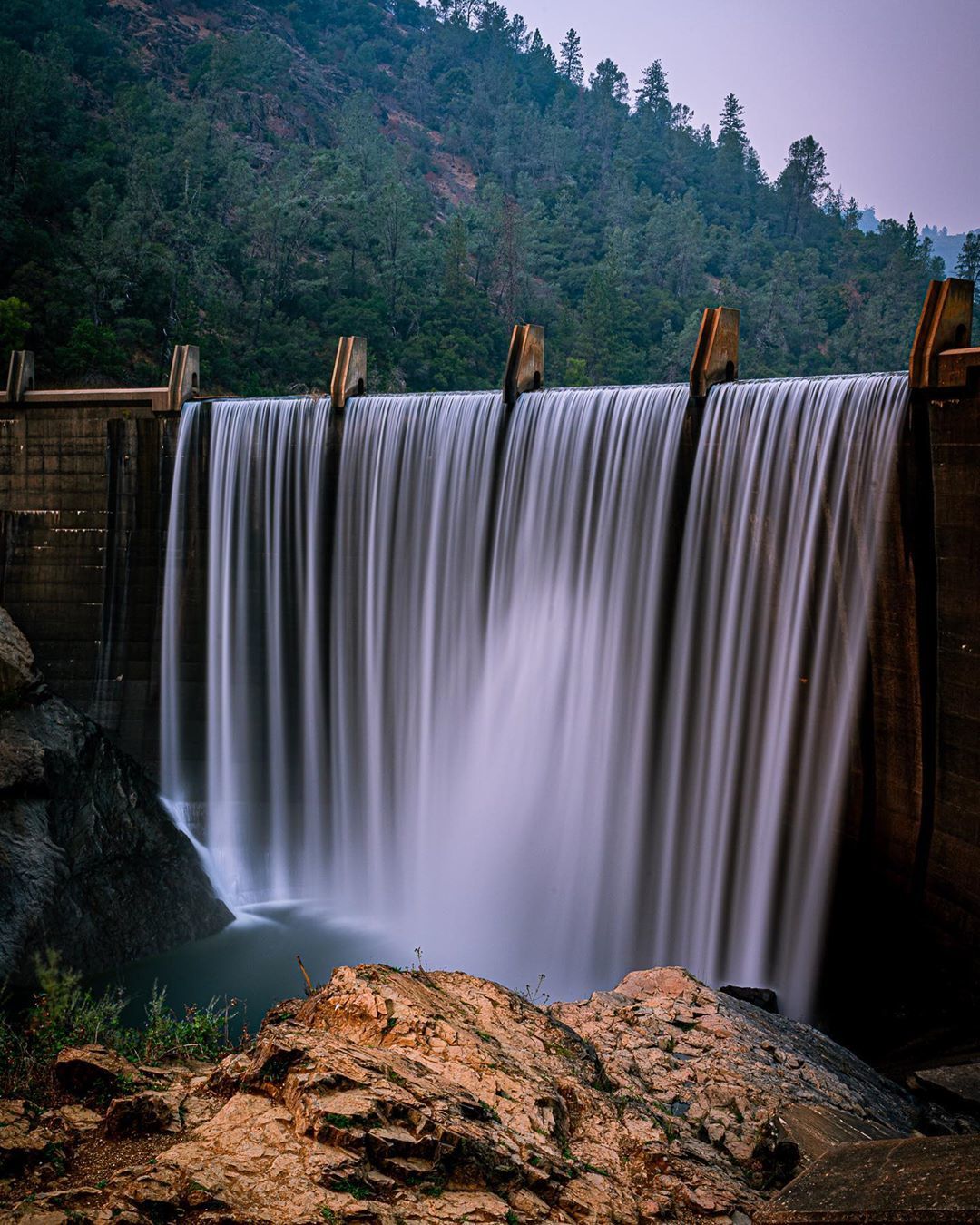 Photo of dam waterfall. 