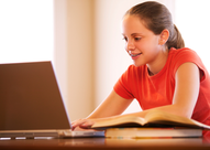 Girl in front of a laptop 