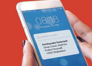 Earthquake alert on iPhone 