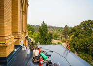 Courthouse roof, and workers
