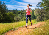 woman running on trail
