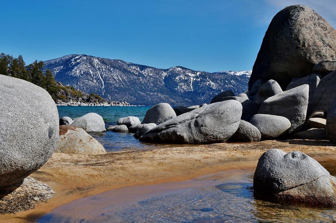 Lake Tahoe with boulders