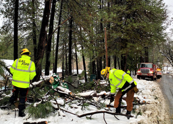 CAL FIRE working on winter storm damage